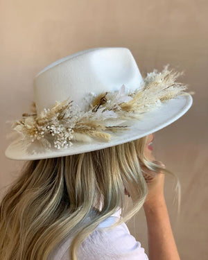 Open image in slideshow, Wild Love Dried Floral Fedora Hat / Crown
